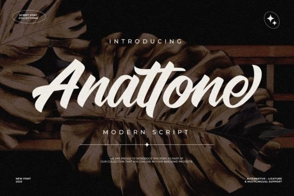 Anattone: A Sophisticated Script Font for Editorial Design